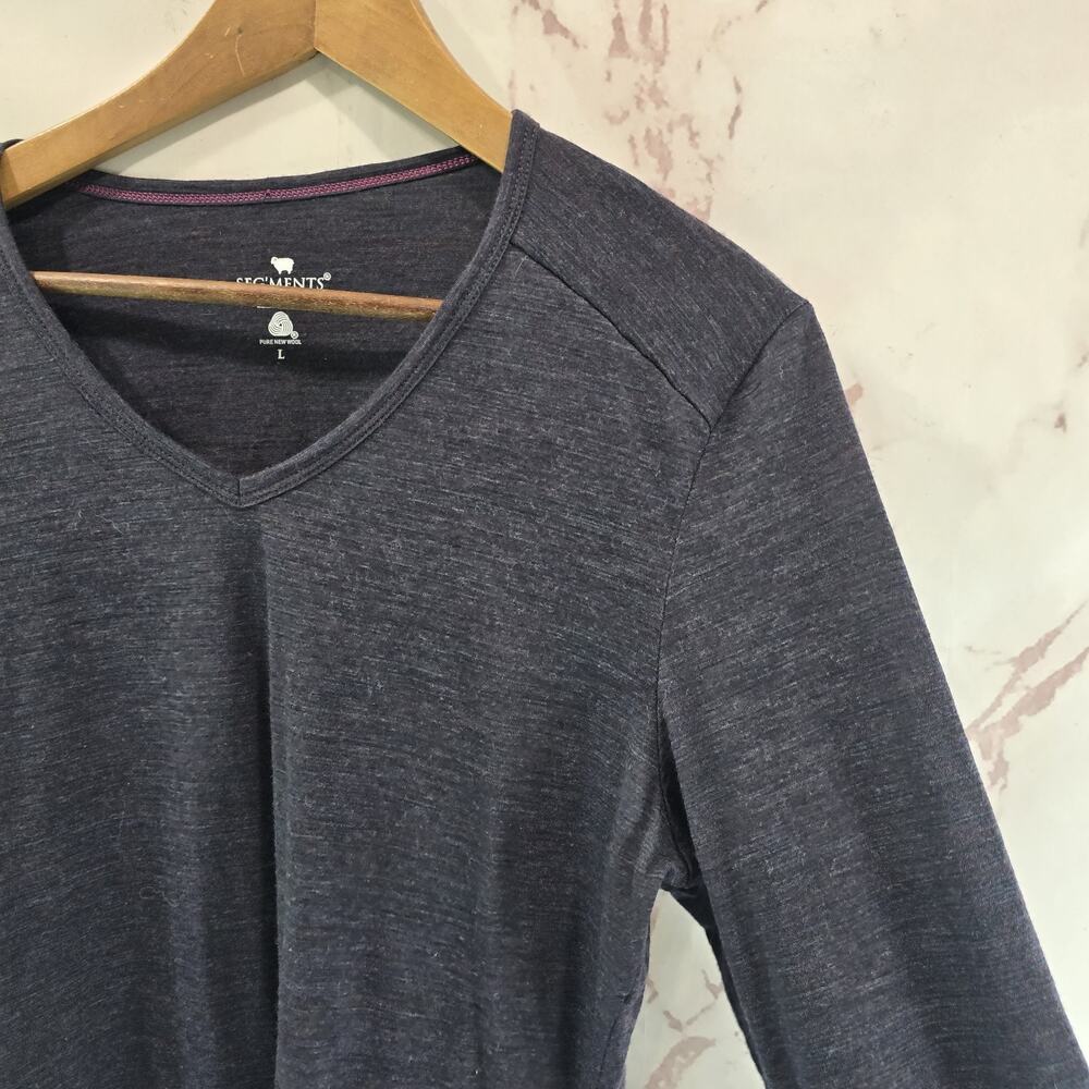 Segments Top Womens Large Purple Merino Wool Baselayer Shirt Long Sleeve Shirt - Picture 9 of 10